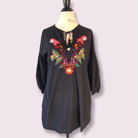 Zara Beaded Embroidered One Piece Small - Picture 4 of 17